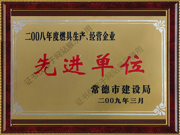 2008年度燃具生產、經營企業先進單位